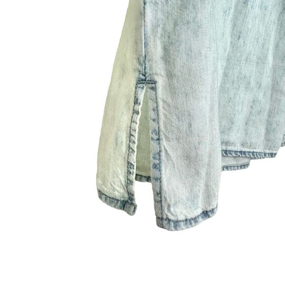 Rails Ruthie Light Acid Wash Button Down Ruffle Shirt Large - Picture 6 of 12